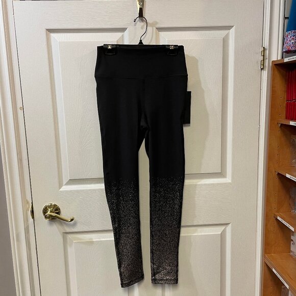 Mono B Metallic Raindrop Foil High-Waist Leggings APH2792 - Picture 2 of 2